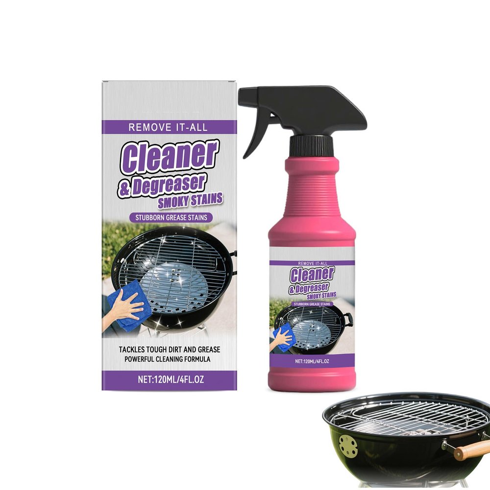 Fast-Acting Grill Cleaner Spray, Heavy Duty Grill Degreaser for Outdoor BBQ, Grease Destroyer Spray for Burnt Food & Stubborn Grease, Multi-Surface Degreaser for Grill, Stove Top & Drip Pans (1PC)