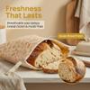 Natural Beeswax Lined Linen Blend Bread Bags, Reusable Safe Beeswax Bread Bags for Sourdough & Homemade Bread, Zipper Sealed Fresh Keeping Bread Bag (2 PCS) view 4