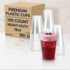100 Pack 16 oz Clear Plastic Cups Heavy-Duty Disposable & Reusable Tumblers, Crystal Clear Party Cups for Weddings, Holidays & Events view 1