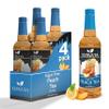 Sugar Free Peach Tea Syrup by Syruvia 4-Pack, 25.4 fl oz, Wholesale Coffee Syrup Shops, Cafes, Baristas, Bistros, & Beverage Bars, Bulk Kosher & Gluten-Free view 1