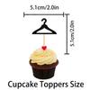 Afternoon Tea Cupcake Topper for Tailors Sewing Machine Theme Party Favors Decorations Women Happy Birthday Anniversary Party Decor Supplies set 18pcs Black Glitter view 2