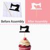 Afternoon Tea Cupcake Topper for Tailors Sewing Machine Theme Party Favors Decorations Women Happy Birthday Anniversary Party Decor Supplies set 18pcs Black Glitter view 4
