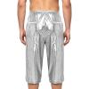 Agoky Men Leakproof Diaper PVC Wet Look Plastic Underwear Long Shorts Button Up Special Needs Clothing Silver 3X-Large view 2