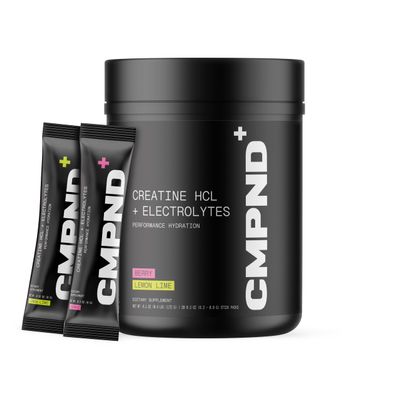 CMPND+ Creatine HCl + Electrolytes (Lemon Lime & Berry) - 20 Single-Serve Stick Packs