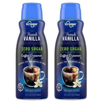 French Vanilla Coffee Creamer, Zero Sugar, Smooth and Creamy Flavor, 32 fl oz, Pack of 2