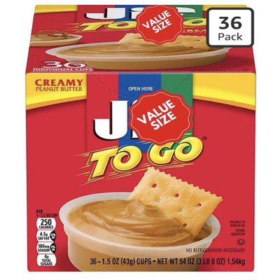 Creamy Peanut Butter Snack Cups 36 Count Pack Single-Serve Portions for On-The-Go Snacks