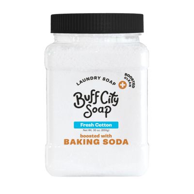 Buff City Soap - Powder Laundry Soap Plus - Made With Simple, Plant-Based Ingredients & Boosted With Baking Soda - Juniper, Sandalwood, & Vanilla Scented Laundry Detergent Powder - Fresh Cotton
