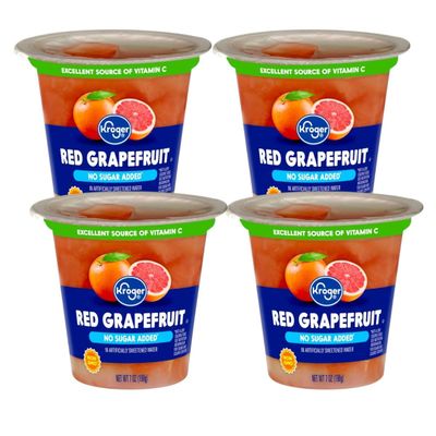 No Sugar Added Red Grapefruit Fruit Cups, 7 oz, Pack of 4