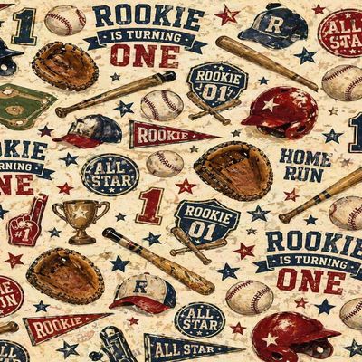 Rookie is Turning One Pattern On Edible Image Chocolate Transfer Sheet. Apply To Your Custom Chocolate Treats