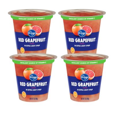 Red Grapefruit Fruit Cups in Extra Light Syrup, 7 oz, Pack of 4