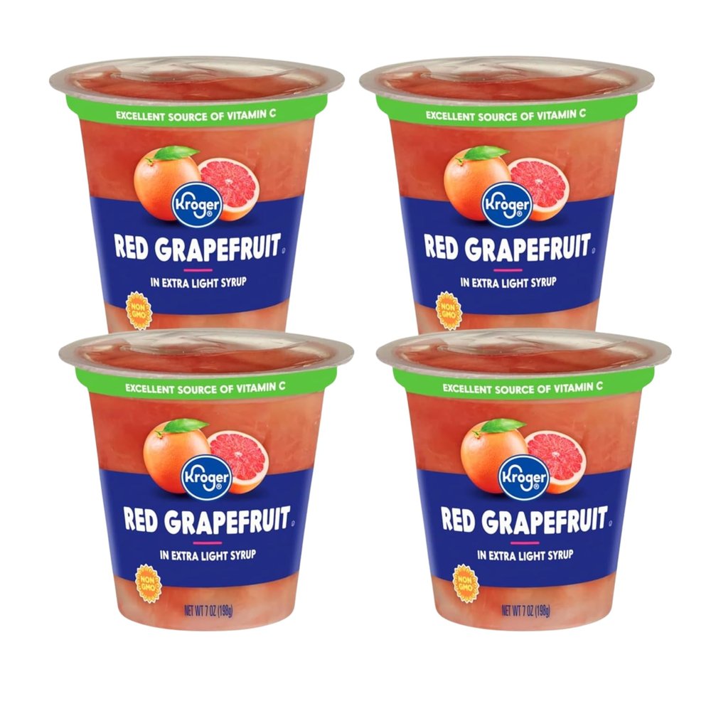 Red Grapefruit Fruit Cups in Extra Light Syrup, 7 oz, Pack of 4