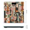 Abstract Style Painting Scale for Body Weight Highly Accurate Digital Bathroom Body Scale Bright LCD Display & Large Clear Numbers Tempered Glass Safe Rounded Corners for Home Use view 2