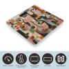 Abstract Style Painting Scale for Body Weight Highly Accurate Digital Bathroom Body Scale Bright LCD Display & Large Clear Numbers Tempered Glass Safe Rounded Corners for Home Use view 3