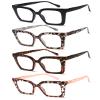 EYEURL 4-Pack Oversized Square Reading Glasses for Women Style Blue Light Blocking Computer Square Readers with Spring Hinge (Mix Color,1.75x) view 2