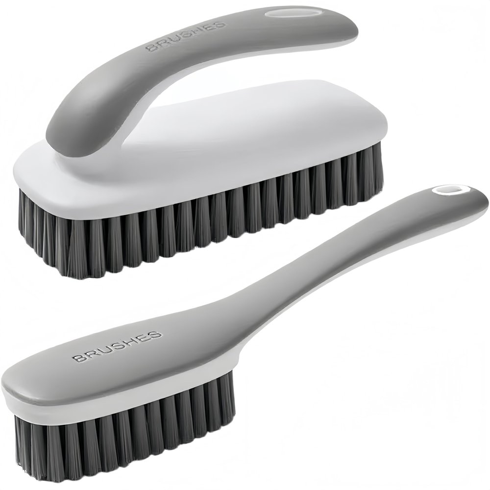 2 Pack Scrub Brush for Stains Laundry Brush Soft Bristle Cleaning Brushes
