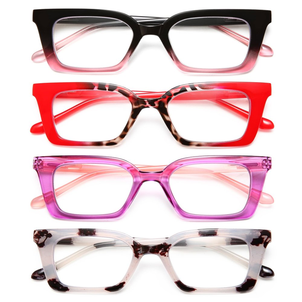 EYEURL Oversized Reading Glasses for Women Square Blue Light Glasses 1.75