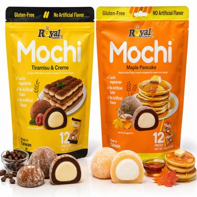 Gourmet Mochi Ice Cream Duo Tiramisu n Cream & Maple Pancake | Soft Chewy Rice Dough with Creamy Dessert Filling | Gluten-Free, No Artificial Flavors | 2-Pack Variety Bundle