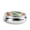 Race Car Pill Box Travel Vintage Round Pill Organizer with 3 Compartments Metal Medicine Case for Vitamins Fish Oil and Supplements view 3