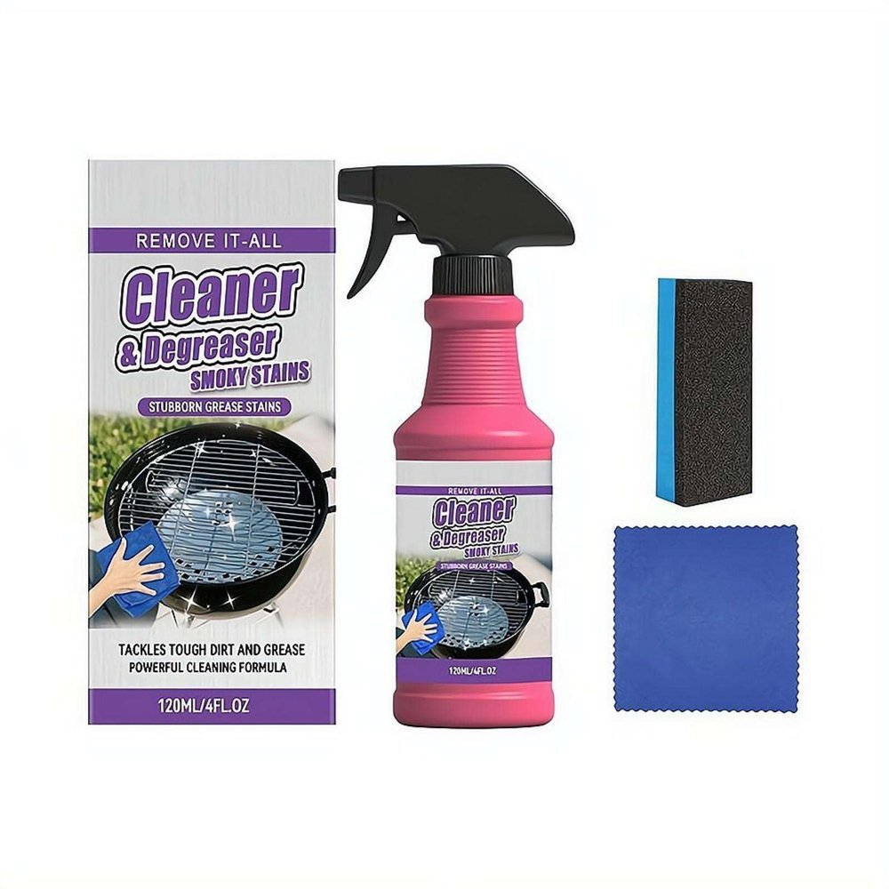 Fast-Acting Heavy-Duty Grill Degreaser Spray,2026 Upgrade BBQ Grill Cleaner Spray for Outdoor Grills,Burnt Food & Grease Kitchen Cleaner for Stubborn Splatters, Stove Top, Grill, Drip Pans