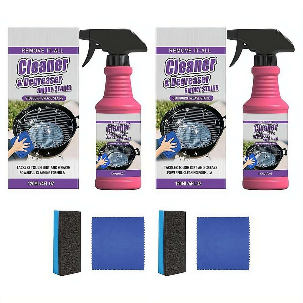 Fast-Acting Heavy-Duty Grill Degreaser Spray,2026 Upgrade BBQ Grill Cleaner Spray for Outdoor Grills,Burnt Food & Grease Kitchen Cleaner for Stubborn Splatters, Stove Top, Grill, Drip Pans