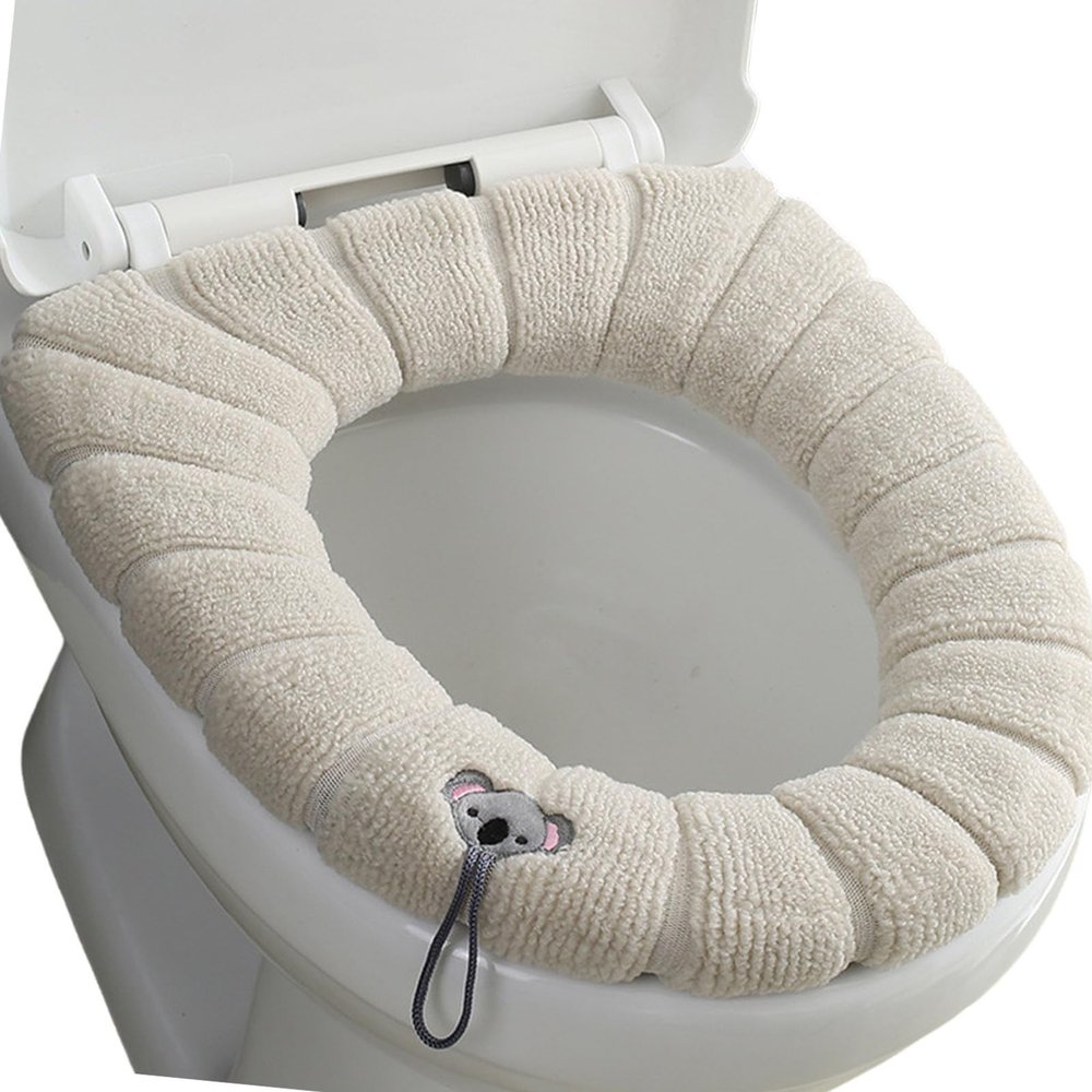Premium Bathroom Toilet Cover with Ergonomic Handle Fiber Fabric NonSlip Design Suitable for Winter Family Use Bathroom Accessories