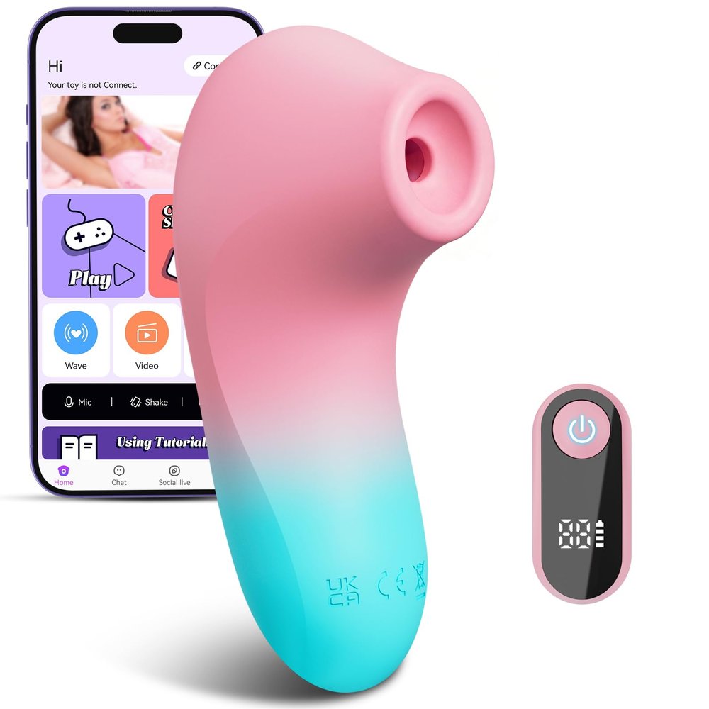 2026 Nipple Viboators for Women, Licking & Vibration & Thrusting Jelly Lips Tongue, Sucker Toys JVE40 (Pink)