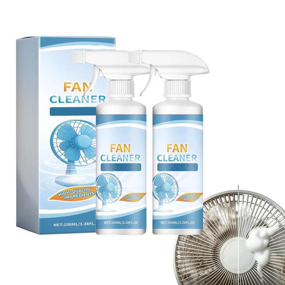 dfgsxifc Fan Cleaner Spray, 100ml Fan Blade Cleaner Spray for Household Fans, No-Rinse, Extends Fan Lifespan, Quick Wipe Clean (2PCS)