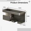 Chewtoyo Blow Dryer Organizer, Aluminum Hair Dryer Holder Wall Mount with Shelf, Cord Winder, No Drill, Gun-Gray, Universal Size for Bathroom view 4