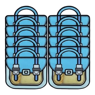 20-Pack Reusable Backpack Goody Bags, 9.45 * 7.48in Smell-Proof Stand-Up Treat Pouches, Cartoon Backpack Goodie Bags, Multi-Color Snack & Stationery Organizer for Kids Parties (10pcs)