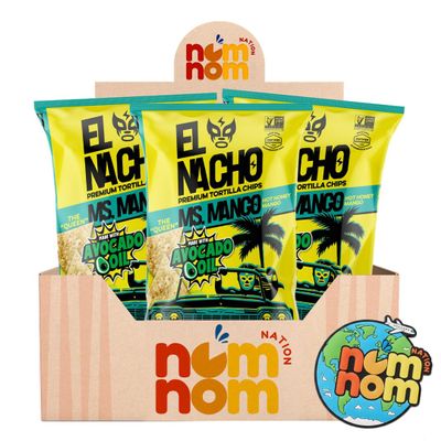 El Nacho Chips Trtla Ms Mango 10 oz (Pack of 3) Avocado Oil Chips Snack with Refrigerator Magnet 4 Items