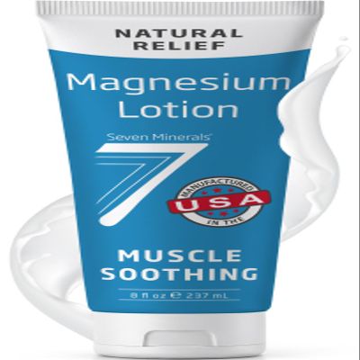 Seven Minerals Magnesium Lotion for Sleep, Soothing Relief & Relaxation - Highly Concentrated Magnesium for Better Sleep, Feet & Muscles. Non-Greasy Lotion with Skin Friendly Ingredients - 8 oz tube
