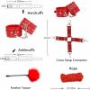 11 Multifunctional Leather Accessories for Couple Fitness Training, Indoor Fun Adjustable Tools, Easy to Carry, Original Gift (Red) view 3