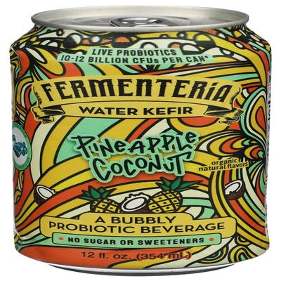 Fermenteria Organic Pineapple Coconut Water Kefir, 12 FZ