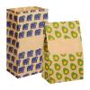 Frienda 200 Count Disposable Paper Lunch Bags Compostable Brown Kraft Paper Snack Bags with Note Area Avocado Print Bear Print for Snacks, Sandwiches, Crafts, Gift view 1