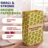 Frienda 200 Count Disposable Paper Lunch Bags Compostable Brown Kraft Paper Snack Bags with Note Area Avocado Print Bear Print for Snacks, Sandwiches, Crafts, Gift view 4