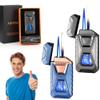 Voice-Activated Dual Flame Lighter (Butane Not Included) USB Rechargeable Windproof Refillable with Visible Window Butane Lighter 3-in-1 Smart Ignition, Intelligent Voice-Activated(2PCS E) view 1