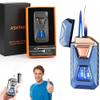 Voice-Activated Dual Flame Lighter (Butane Not Included) USB Rechargeable Windproof Refillable with Visible Window Butane Lighter 3-in-1 Smart Ignition, Intelligent Voice-Activated(1PC Blue) view 1