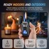 Voice-Activated Dual Flame Lighter (Butane Not Included) USB Rechargeable Windproof Refillable with Visible Window Butane Lighter 3-in-1 Smart Ignition, Intelligent Voice-Activated(1PC Blue) view 4