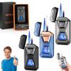 Voice-Activated Dual Flame Lighter (Butane Not Included) USB Rechargeable Windproof Refillable with Visible Window Butane Lighter 3-in-1 Smart Ignition, Intelligent Voice-Activated(3PCS A) view 1