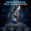 Voice-Activated Dual Flame Lighter (Butane Not Included) USB Rechargeable Windproof Refillable with Visible Window Butane Lighter 3-in-1 Smart Ignition, Intelligent Voice-Activated(3PCS A) view 2