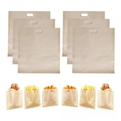 Reusable Toaster Bag Non Stick Bread Sandwich Fiberglass Toast Microwave Heating Pastry Tool(M,1PC)