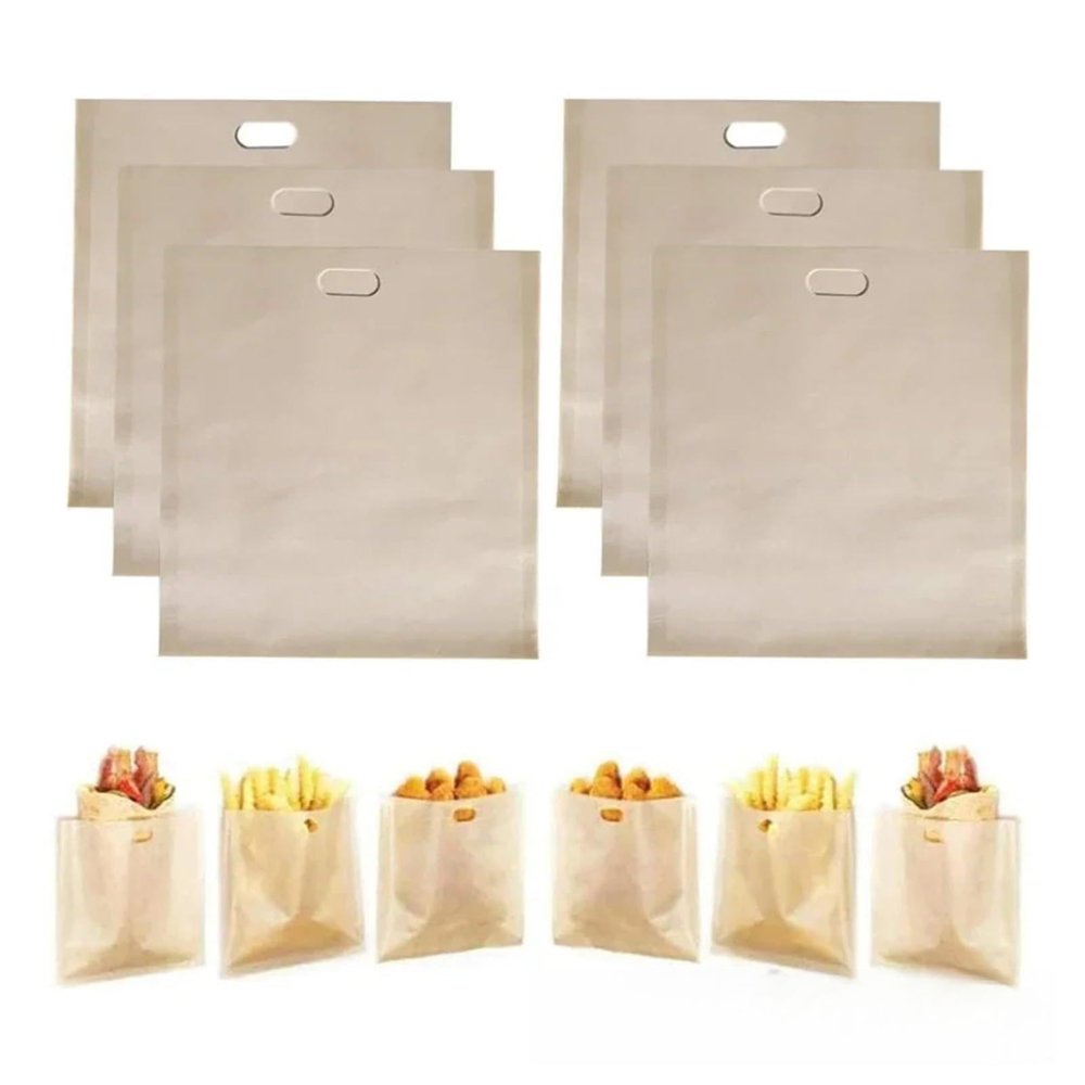 Reusable Toaster Bag Non Stick Bread Sandwich Fiberglass Toast Microwave Heating Pastry Tool(M,1PC)