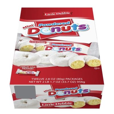 Little Debbie Mini Powdered Donuts 33.7oz Caddy, 12 packs per caddy