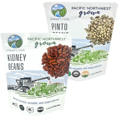 CLEAR CREEK Certified Glyphosate Residue Free Kidney and Pinto Beans | 2 LB (2-1 lb bags) | Project Non-GMO Verified