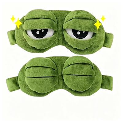 3D Contoured Frog Eye Mask Cartoon Eye maskFun Eye maskFunny Eye mask100% Blackout Eye mask Zero-Pressure Soft Eye mask (2 Sets)