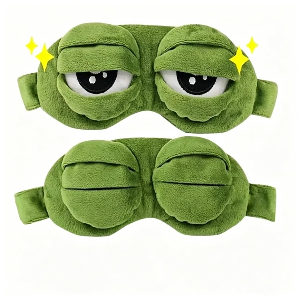 3D Contoured Frog Eye Mask Cartoon Eye maskFun Eye maskFunny Eye mask100% Blackout Eye mask Zero-Pressure Soft Eye mask (2 Sets)