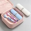 COLLBATH 1 Set Denture Brush,False Teeth Toothbrush with Carrying Case, Bristles with Handle for Dentures Cleaning - Home Office Use view 4