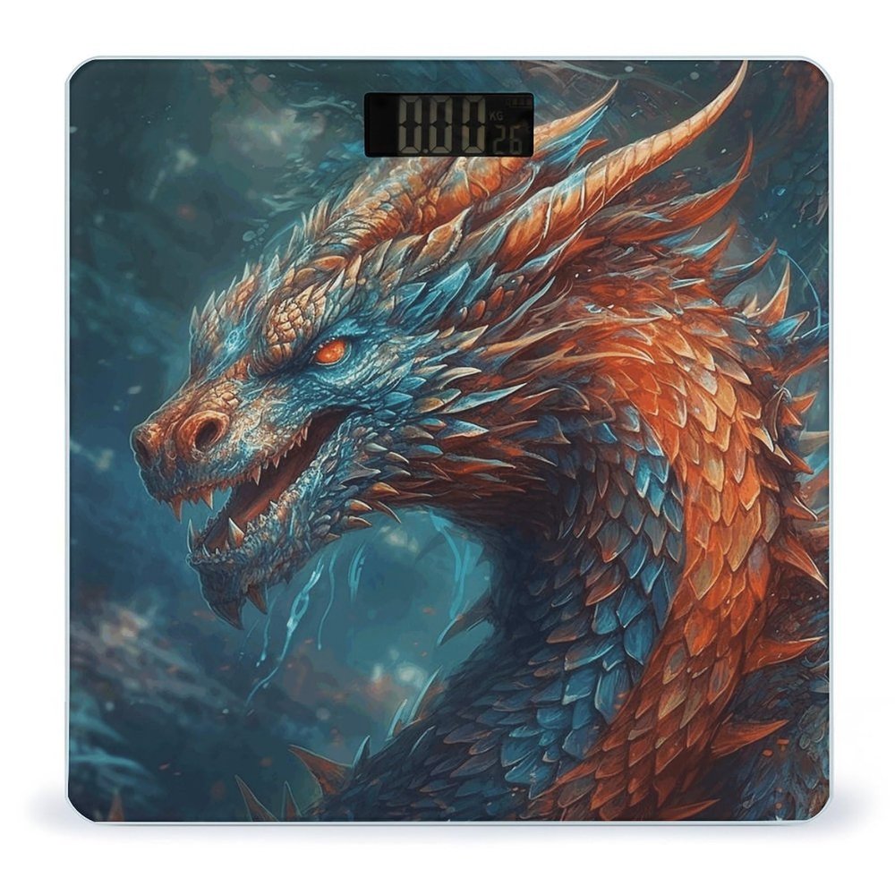 Dragon Art Weight Scale High Precision Digital Body Scale Cute Compact Slim Bathroom Scale Sleek Modern Personal Body Weighing Machine for Bedroom Kitchen and Bathroom