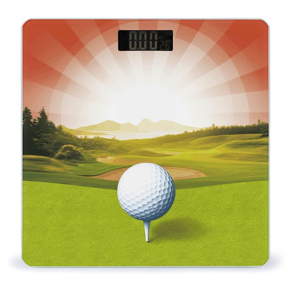 Golf Sport Weight Scale High Precision Digital Body Scale Cute Compact Slim Bathroom Scale Sleek Modern Personal Body Weighing Machine for Bedroom Kitchen and Bathroom