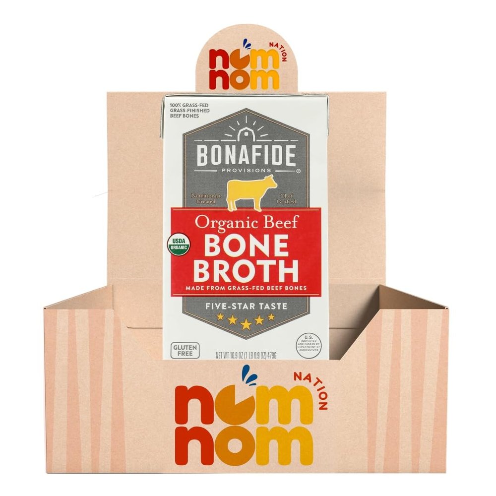 Broth Bone Beef Dry 16.9 fl oz Beef Packets for Cooking and Sipping Chicken Broth Alternative High Protein Paleovalley Protein Style Drink with Refrigerator Magnet